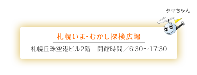 札幌いま・むかし探検広場 札幌丘珠空港ビル2階 開館時間／6：30～17：30